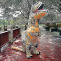 Miniatyrbild 3 av 4: Barn Vuxen Dinosaur Uppblåsbara Cosplay Kostymer T-rex Anime Tecknad Festklänning Kostymer Halloween Kostnad brown