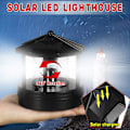 Miniatyrbillede 5 af 5: Solar Lighthouse Vandtæt LED Roterende Lighthouse Light