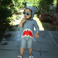 Miniatyrbilde 8 av 8: Summer Beach Badetøy UV Cartoon Shark One Piece Sunsuit for Barn Gutter Barn Badetøy 4-5years