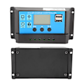 Pikkukuva 10 / 10: 12V 24V Kaksi USB-aurinkopaneelin lataussäädin LCD-näyttö 10A - Musta/Keltainen