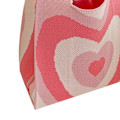 Miniatyrbillede 10 af 10: Sød Pink Strikket Skuldertaske med Hjerte Mønster og Bred Rem - Perfekt til Fester, Shopping og Indkøbsture. One Size Fits All.
