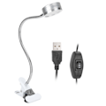 Miniatyrbild 1 av 10: Justerbar 360° Svanhalsklämma med USB, Varm & Kalla Färgtemperatur - Silver