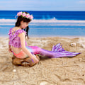 Miniatyrbild 4 av 7: Barn Mermaid Tail Baddräkt Flickor Baddräkt Byxor Badkläder E 130