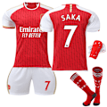 Pikkukuva 1 / 2: 2324 Arsenal koti punainen pelipaita No.7 Saka vanhan tyylin paita setti, sopii aikuisille ja lapsille jalkapalloasut vanhan tyylin sukat M