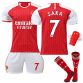 Pikkukuva 1 / 2: 2324 Arsenal koti punainen pelipaita No.7 Saka vanhan tyylin paita setti, sopii aikuisille ja lapsille jalkapalloasut vanhan tyylin sukkien kanssa 24
