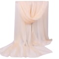 Miniatyrbillede 2 af 2: Ensfarvet poncho til kvinder i almindeligt silkesjal Beige 165*85cm