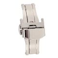 Miniatyrbild 10 av 10: Högglanspolerat silverfärgat spänne i rostfritt stål för klockarmband - Ergonomiskt klockspänne som reservdel för urmakare (16mm)