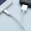 Miniatyrbilde 3 av 4: Nylon USB Type C-kabel Rask lading Silver 3 m