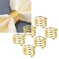 Miniatyrbilde 4 av 8: 8 stk Gull Spiral serviettringer Elegante rustforebyggende metall serviettringer til bryllupsbursdagsmiddag Familiefest
