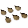 Miniatyrbild 5 av 5: 20 st 4 färger Drop Cameo Cabochon Base Inställning hängande halsband