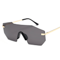 Miniatyrbilde 1 av 3: Overdimensjonerte speilløse rammeløse linser for menn og kvinner - gull og grå linser gold and gray lenses