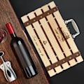 Miniatyrbild 2 av 10: Elegant Hålgravad Träpresentask för Rödvin för Två Flaskor - Slank Rak Bar Design