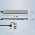 Miniatyrbillede 3 af 4: USB / Type-C / 8 Pin til 3.5mm, PD, 2 x USB, Type-C HUB Adapter 5 i 1 Dockingstation 5-i-1 3.5mm Silver