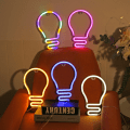 Miniatyrbild 1 av 3: Glödlampsformad neonfest, bröllopsblåljus color