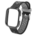 Miniatyrbillede 1 af 10: 2 i 1 Udskiftningsrem til Redmi Watch 3 - Hurtigudløsning Blød Silikone Svedtæt Smartwatch Armbånd i Sort Grå