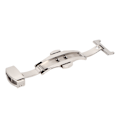 Miniatyrbild 6 av 10: Högglanspolerat silverfärgat spänne i rostfritt stål för klockarmband - Ergonomiskt klockspänne som reservdel för urmakare (16mm)