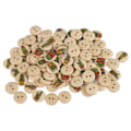 Miniatyrbilde 4 av 10: 100 stk Assorterte Trykte Treknapper - 2 Hull Runde Dekorative Knapper til Syarbeid - Loggfarge Kaktus