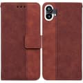 Til Nothing Phone 1 Geometrisk præget flip læder telefoncover Brown