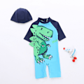 Pikkukuva 3 / 10: Lasten uima-asut yksiosainen uimapuku lyhythihainen poikien housuhousut Uimapuvut printed UV-suojattu cap Sky Blue 130