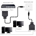Miniatyrbild 5 av 5: Network adapter RJ45 1 to 2, RJ45 A double adapter for male and female, 22 cm