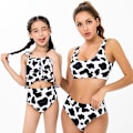 Miniatyrbillede 1 af 3: Badedragt kvinde pige, badedragt printet bikini, voksne børn mor og datter badetøj (1 stk) Kid 104 cm