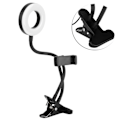 Miniatyrbillede 7 af 10: USB LED Ringlys med 10 Dæmpningsniveauer og Klips til Live Streaming, Fotografering, Læsning og Broderi