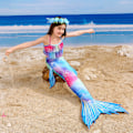 Miniatyrbild 3 av 6: Barn Mermaid Tail Baddräkt Flickor Baddräkt Byxor Badkläder C 130