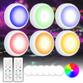 Miniatyrbillede 3 af 6: 16-farve LED spotlights 6 lamper med 2 fjernbetjeninger Vit