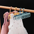 Miniatyrbillede 5 af 6: 9 Huller Tøj Bøjle Skab Garderobe Organizer Multifunktionel hængende stativ til tørklæde Sokker Bukser Gul Yellow