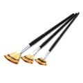 3 st / set Långskaftad Fishtail Solfjäderformad Gouacheborste Nylonull Akvarell Konstborste Black