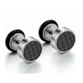 Miniatyrbilde 5 av 5: Herre Kvinne Mote Carbon Fiber Barbell Dumbbell rustfritt stål øredobber