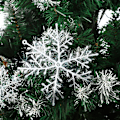 Miniatyrbilde 2 av 5: 15 Julepynt Plast Glitter Hengende Snøflak for Juletrepynt Gjenbrukbare Dobbeltsidige Snøflak 11cm