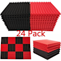 Miniatyrbilde 3 av 5: 24 STK 30*30*2,5 cm Lydisolering Acoustic Wedge Studio Absorpsjon White 24pcs