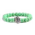 Miniatyrbild 1 av 2: Matt svart lava vulkanisk sten print berlock armband light green