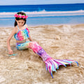 Miniatyrbild 5 av 7: Barn Mermaid Tail Baddräkt Flickor Baddräkt Byxor Badkläder A 110