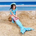 Miniatyrbild 4 av 7: Barn Mermaid Tail Baddräkt Flickor Baddräkt Byxor Badkläder G 110