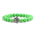 Miniatyrbild 1 av 2: Matt svart lava vulkanisk sten print berlock armband green