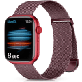 Miniatyrbilde 1 av 5: Metallbånd som er kompatibelt med Apple Watch-bånd 40 mm 38 mm 41 mm Wine Red 42/44/45/49mm