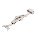 Miniatyrbild 7 av 10: Högglanspolerat silverfärgat spänne i rostfritt stål för klockarmband - Ergonomiskt klockspänne som reservdel för urmakare (16mm)
