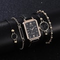 Miniatyrbild 2 av 2: 5 st Set Klockor Square Green Dial Läderarmband Klockor Set
