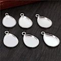 Miniatyrbild 1 av 5: 20 st 4 färger Drop Cameo Cabochon Base Inställning hängande halsband
