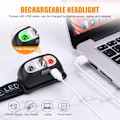 Miniatyrbillede 4 af 5: 2 Pack USB Rechargeable Headlamp IPX6 Waterproof Ultra Light and Super Bright 160 Lumen LED Headlamp with Motion Sensor