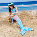 Miniatyrbild 3 av 7: Barn Mermaid Tail Baddräkt Flickor Baddräkt Byxor Badkläder G 110