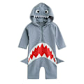 Miniatyrbild 1 av 8: Summer Beach Badkläder UV Cartoon Shark One Piece Soldräkt för barn Pojkar Barn Badkläder 1-2years