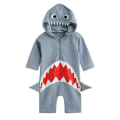 Miniatyrbilde 1 av 8: Summer Beach Badetøy UV Cartoon Shark One Piece Sunsuit for Barn Gutter Barn Badetøy 1-2years