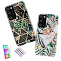 Miniatyrbillede 1 af 6: Samsung Galaxy A41 - Geometrisk Blomster Etui Svart