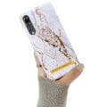 Pikkukuva 3 / 7: Huawei P20 Pro - Kotelo Suoja Kukka / Marmori Vit