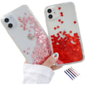 Pikkukuva 1 / 10: iPhone 12 - Liikkuva glitter 3D Bling -puhelinkotelo Rosa