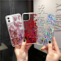 Miniatyrbild 7 av 10: iPhone 12 - Flytande Glitter 3D Bling Skal Case Rosa