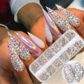 Miniatyrbillede 7 af 7: Negletilbehør Krystal Diamant Gem 3D Skinnende Neglekunst Dekoration